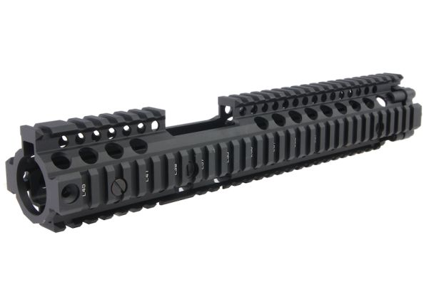 EMGライセンスCNCアルミニウム / アルミDaniel Defense 12.5インチM4A1 RIS II(FSP)エアソフトハンドガード - ブラック