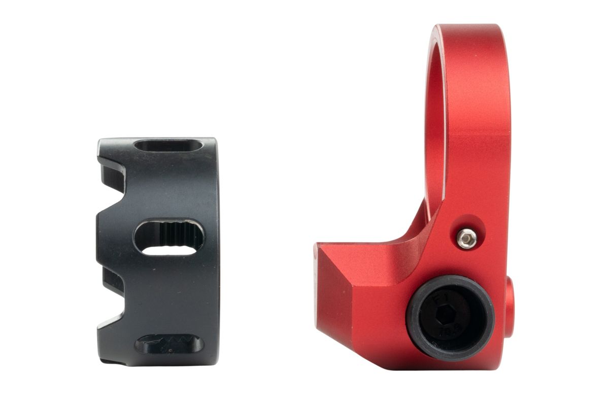 EMG Strike Industries TRIBUS V2 キャッスルナット & QDエンドプレート 東京マルイ MWS GBBR用 - 赤 (G&P製)