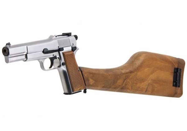 WE 新品 BROWNING HI POWER MK1 W/ ストック GBB エアソフト ピストル - シルバー – AIRSOFT GOGO