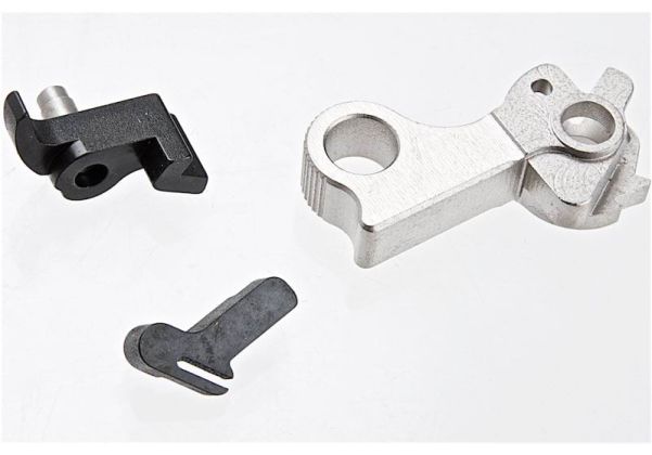 Airsoft Masterpiece 1911 ハンマー&シアセット(STIスタイル サークル)ハイキャパ対応 - (CNCスチール、銀(ぎん))