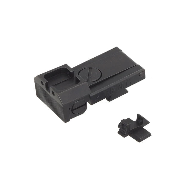 Kung Fu ハイキャパ 5.1 エアソフトガン用 カンフー スチール インフィニティ サイト セット -ブラック (KF51-006)