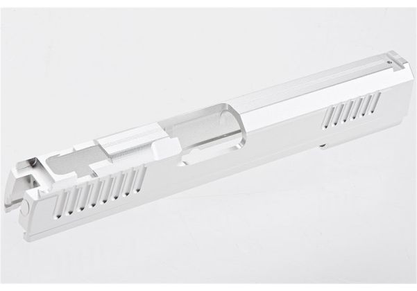 KUNG FU Airsoft Tokyo Marui ハイキャパ 5.1 GBB GBBスライド (CNC アルミニウム / アルミ、銀(ぎん))