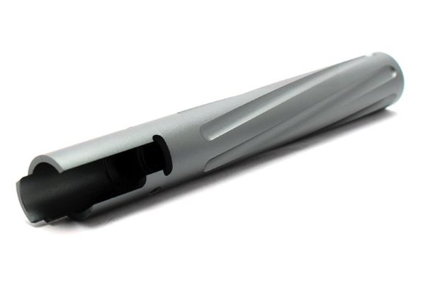 Nine Ball フルート ツイストアウターバレル Tokyo Marui Hi-CAPA 5.1 GBB エアソフトガン - ガンメタリック