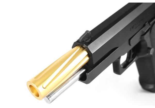 Nine Ball フルート ツイストアウターバレル Tokyo Marui Hi-CAPA 5.1 GBB エアソフトガン - ガンメタリック