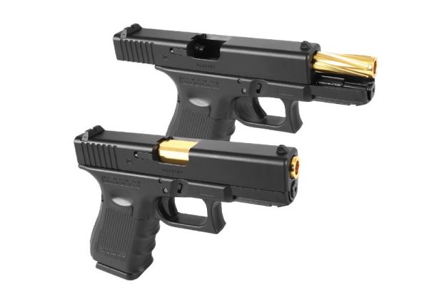 Nine Ball ノンリコイル フルートアウターバレル NEO Tokyo Marui G19 Gen 3 / Gen 4 GBB エアソフトガン用 金(きん)