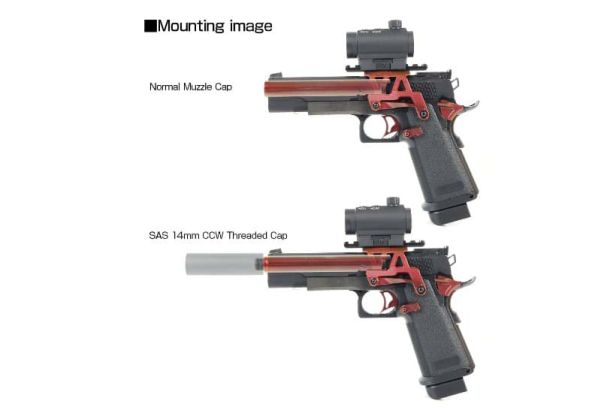 Nine Ball ノンリコイル 2ウェイアウターバレル(14mm逆スクリューアダプターー付き) Tokyo Marui G17 Gen 3 /G22 /G18C GBB用 - BK (Copy)