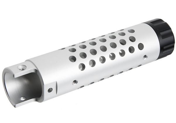 Narcos Airsoft Action Army AAP01 GBB エアソフト フロントバレルキット (タイプ4) (CNCアルミニウム / アルミ 6061) - 銀(ぎん)