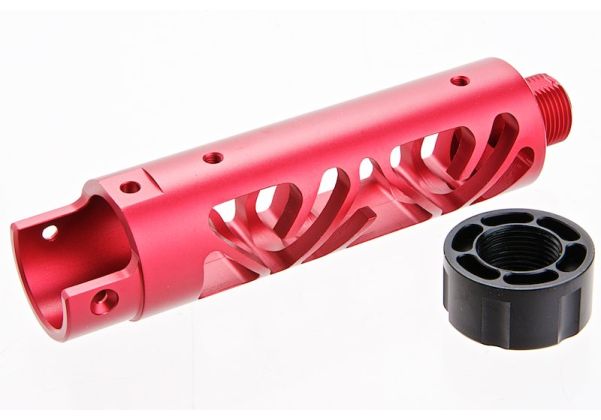 Narcos Airsoft Action Army AAP01 フロントバレルキット (タイプ6) (CNCアルミニウム / アルミ 6061) - 赤