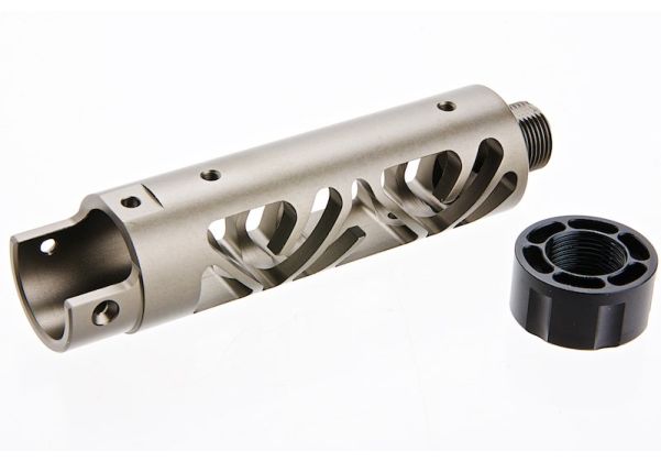 Narcos Airsoft Action Army AAP01 フロントバレルキット (タイプ6) (CNCアルミニウム / アルミ 6061) - チタングレー