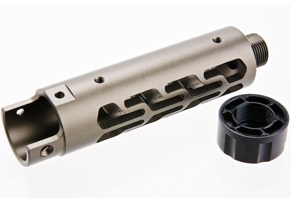 Narcos Airsoft Action Army AAP01 フロントバレルキット (タイプ7) (CNCアルミニウム / アルミ 6061) - チタングレー