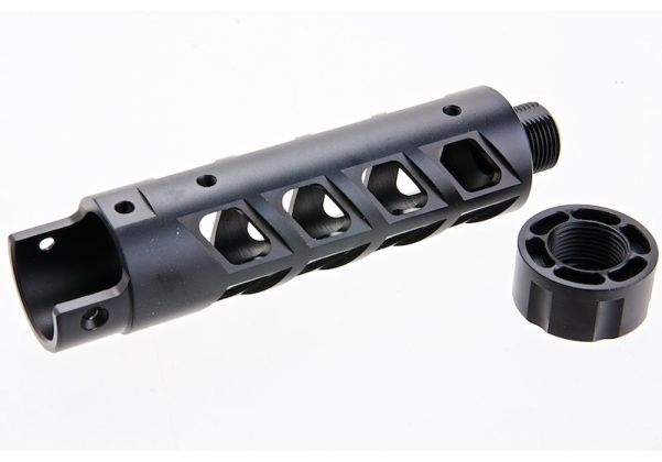 Narcos Airsoft Action Army AAP01 フロントバレルキット (タイプ8) (CNCアルミニウム / アルミ 6061) - ブラック