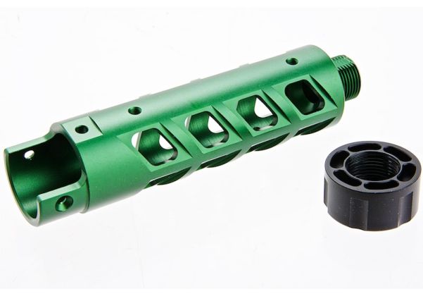 Narcos Airsoft Action Army AAP01 フロントバレルキット (タイプ8) (CNCアルミニウム / アルミ 6061) - グリーン