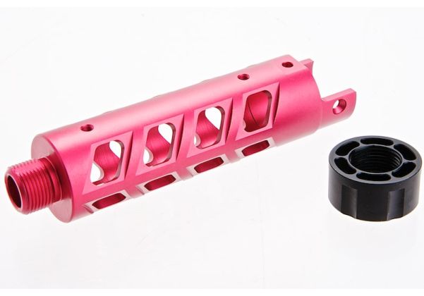 Narcos Airsoft Action Army AAP01 フロントバレルキット (タイプ8) (CNCアルミニウム / アルミ 6061) - ピンク