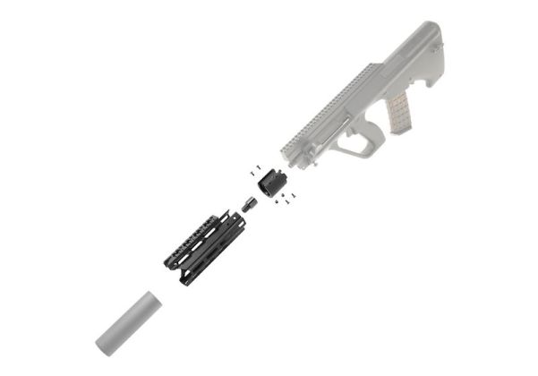 Nitro.Vo M-LOK レイルハンドガード Tokyo Marui STEYR HC AEG用 - BK