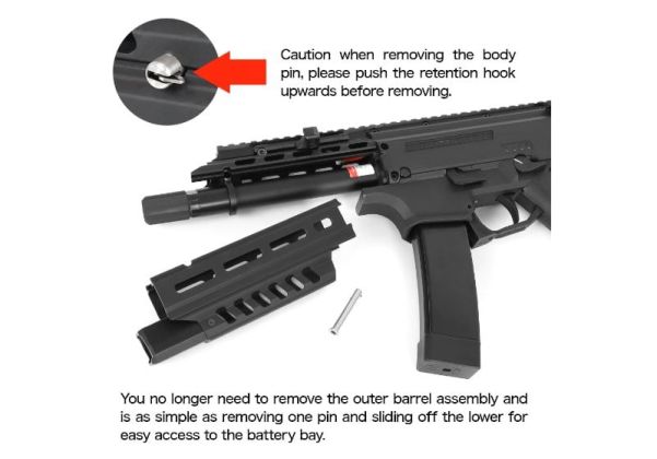 Nitro.Vo ASG CZ Scorpion EVO3 A1 Rapid M-Lok ハンドガード - ブラック