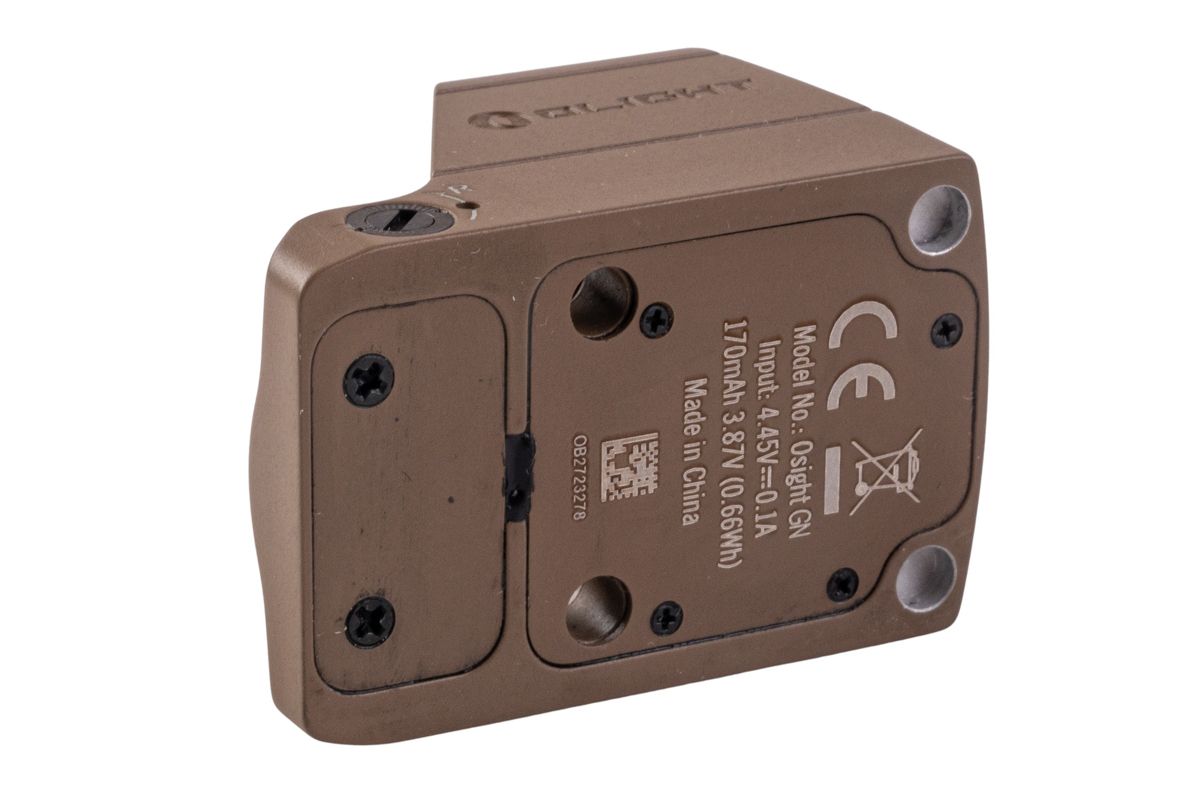 OLIGHT Osight 充電式リフレックスグリーンドットサイト(3MOA、マグネット式充電カバー付き) - FDE