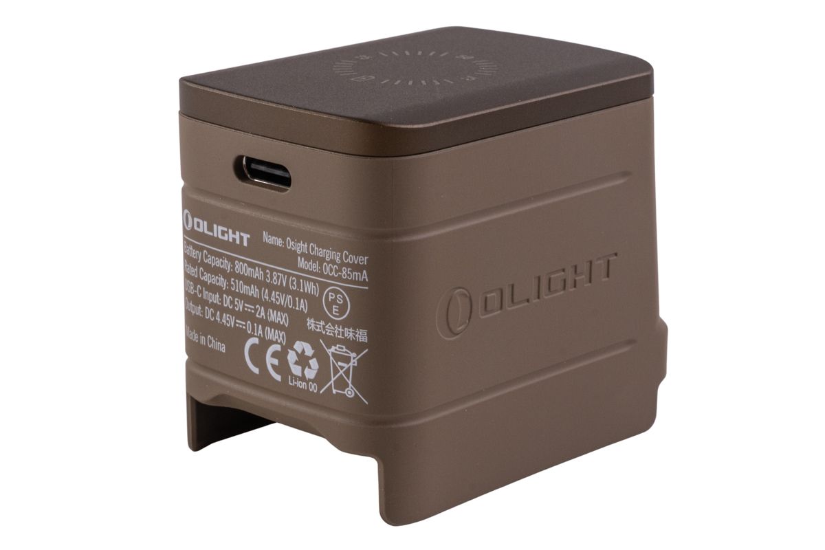 OLIGHT Osight 充電式リフレックスグリーンドットサイト(3MOA、マグネット式充電カバー付き) - FDE