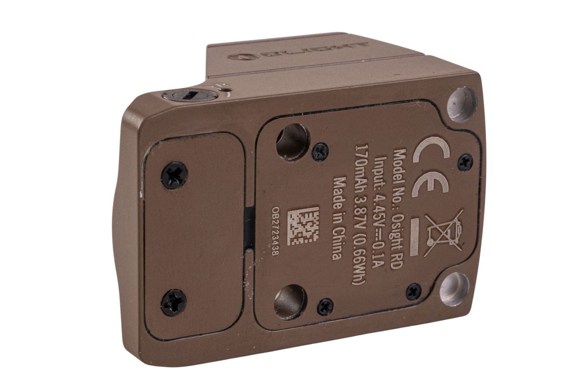 OLIGHT Osight 充電式リフレックス赤ドットサイト(3MOA、マグネット式充電カバー付き) - FDE