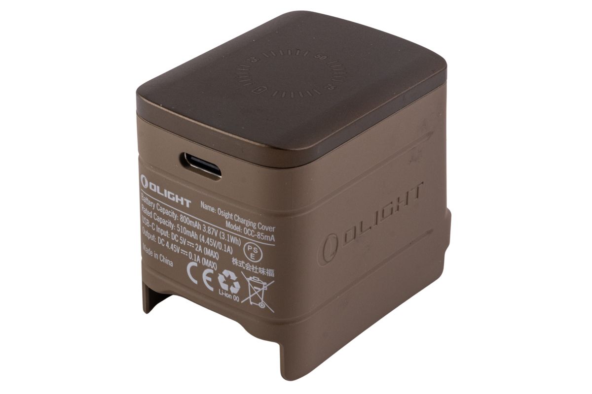 OLIGHT Osight 充電式リフレックス赤ドットサイト(3MOA、マグネット式充電カバー付き) - FDE