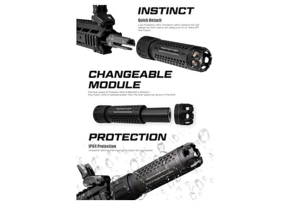 ACETECH プレデターMKIII トレーサーサプレッサーユニット (M14CCW) ブラスターMS内蔵 (フレイムエフェクト) - タン