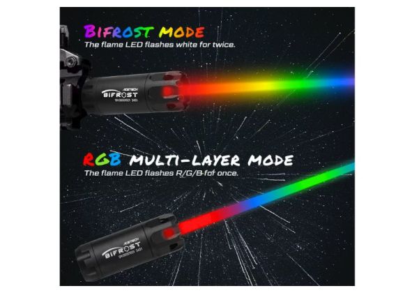 ACETECH Bifrost トレーサーユニット (M14CCW) マルチカラーフレームエフェクト (RGB レインボー) 付き - チタン