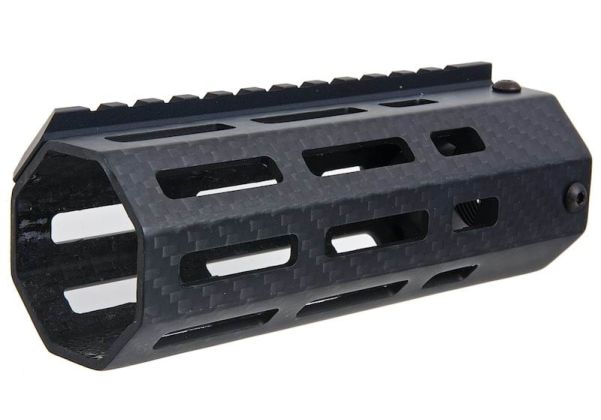 Revanchist Airsoft Tokyo Marui MWS GBBR エアソフト 軽量カーボンファイバー M-lok ハンドガードレイル (5.5インチ、ブラック)