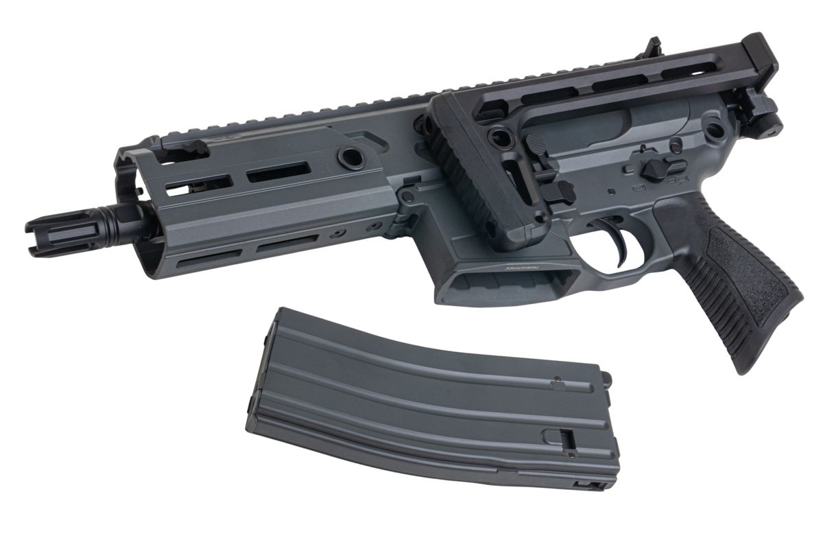Salvo Precision MWS MCX Rattler .300BLK GBB エアソフトガン - 5.5インチ (G104-2A、マーキングなし) - グレー
