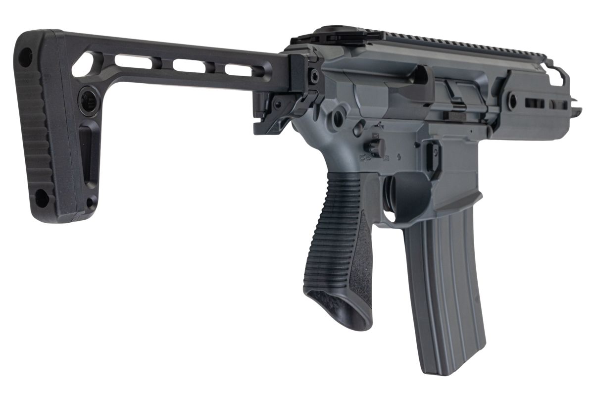 Salvo Precision MWS MCX Rattler .300BLK GBB エアソフトガン - 5.5インチ (G104-2A、マーキングなし) - グレー