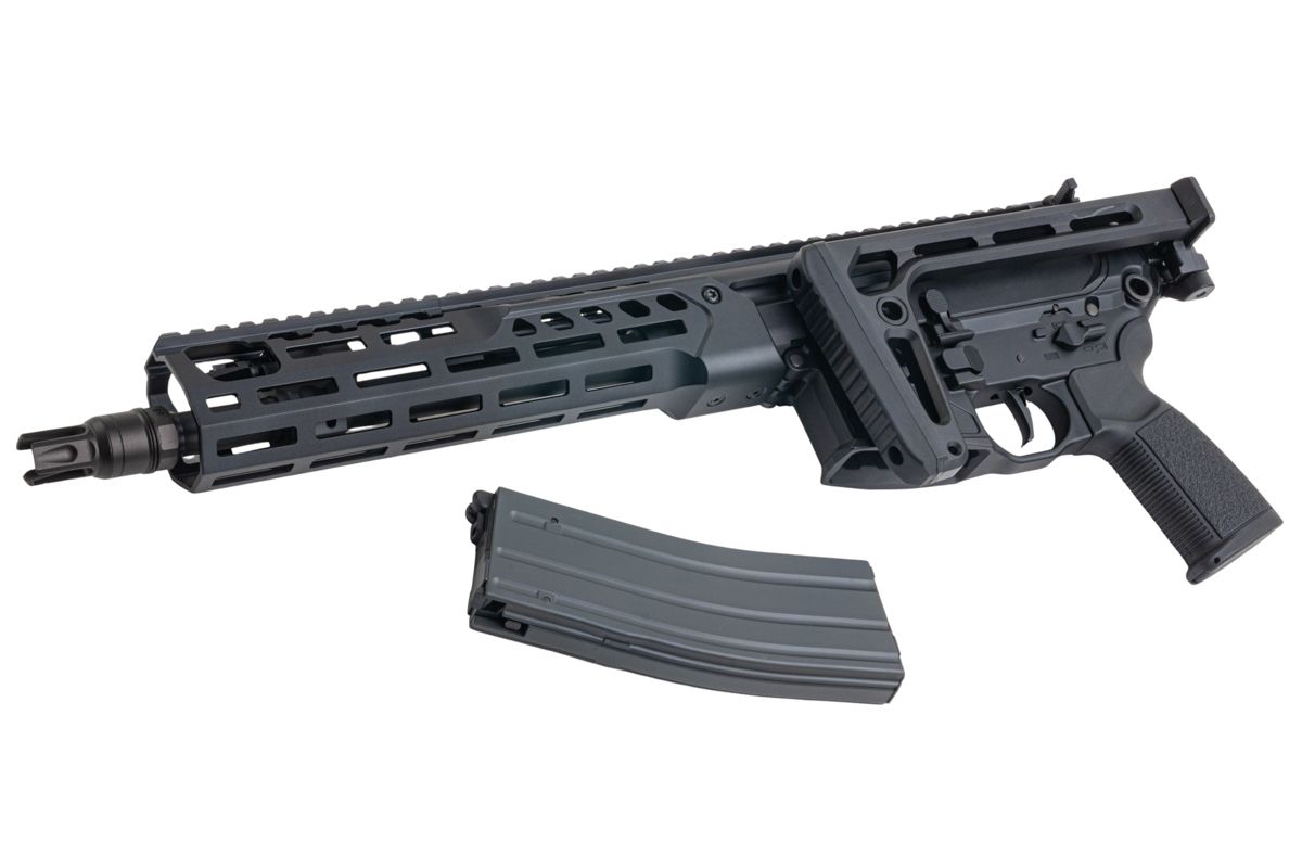 Salvo Precision MWS Spear LT 5.56 GBB エアソフトガン - 11.5インチ (G104-3B、マーキングなし) - ブラック