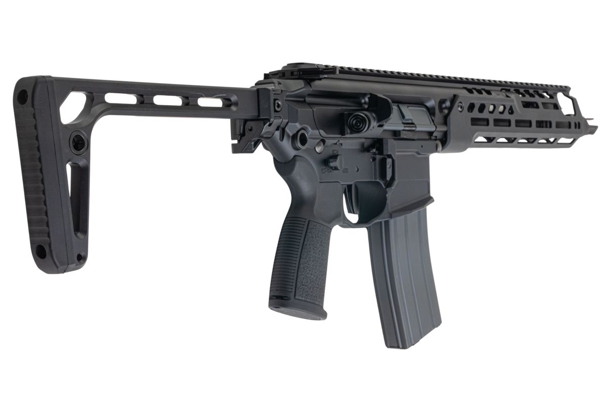 Salvo Precision MWS Spear LT 5.56 GBB エアソフトガン - 11.5インチ (G104-3B、マーキングなし) - ブラック