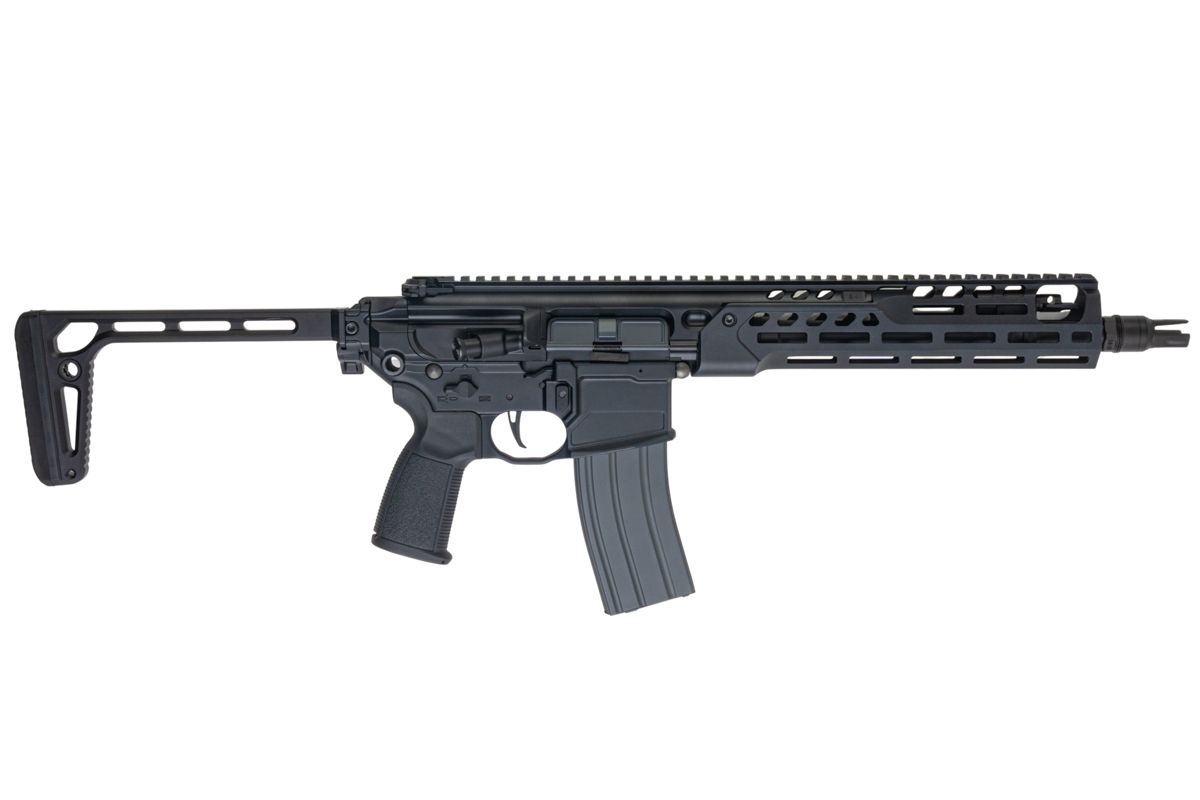 Salvo Precision MWS Spear LT 5.56 GBB エアソフトガン - 11.5インチ (G104-3B、マーキングなし) - ブラック