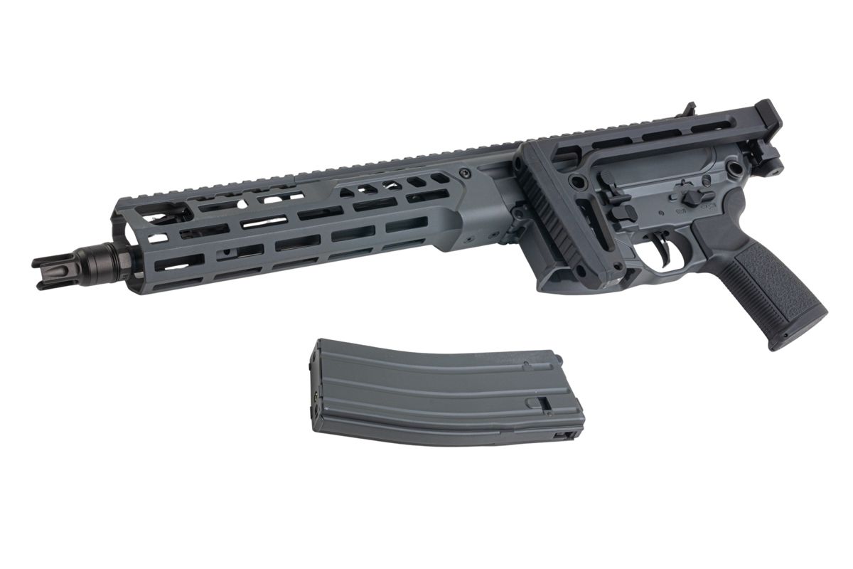 Salvo Precision MWS Spear LT 5.56 GBB エアソフトガン - 11.5インチ (G104-3B、マーキングなし) - グレー