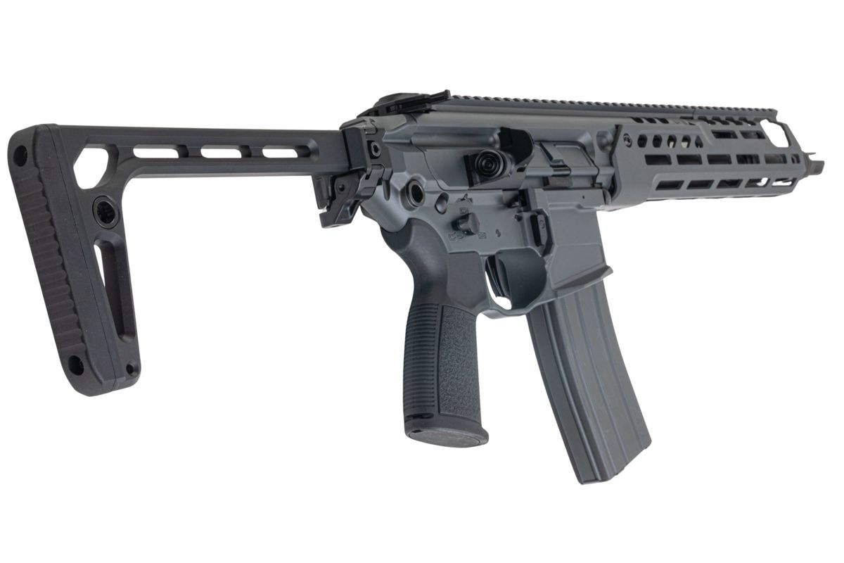 Salvo Precision MWS Spear LT 5.56 GBB エアソフトガン - 11.5インチ (G104-3B、マーキングなし) - グレー