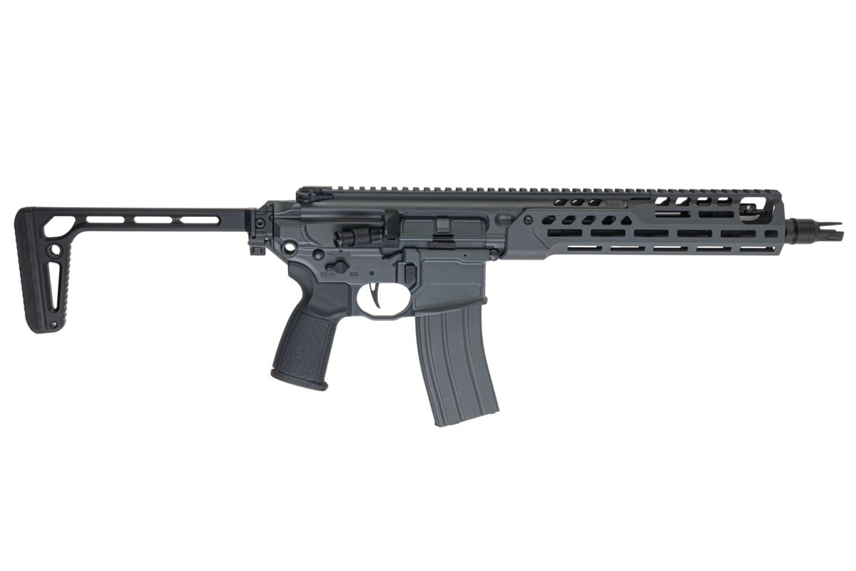 Salvo Precision MWS Spear LT 5.56 GBB エアソフトガン - 11.5インチ (G104-3B、マーキングなし) - グレー