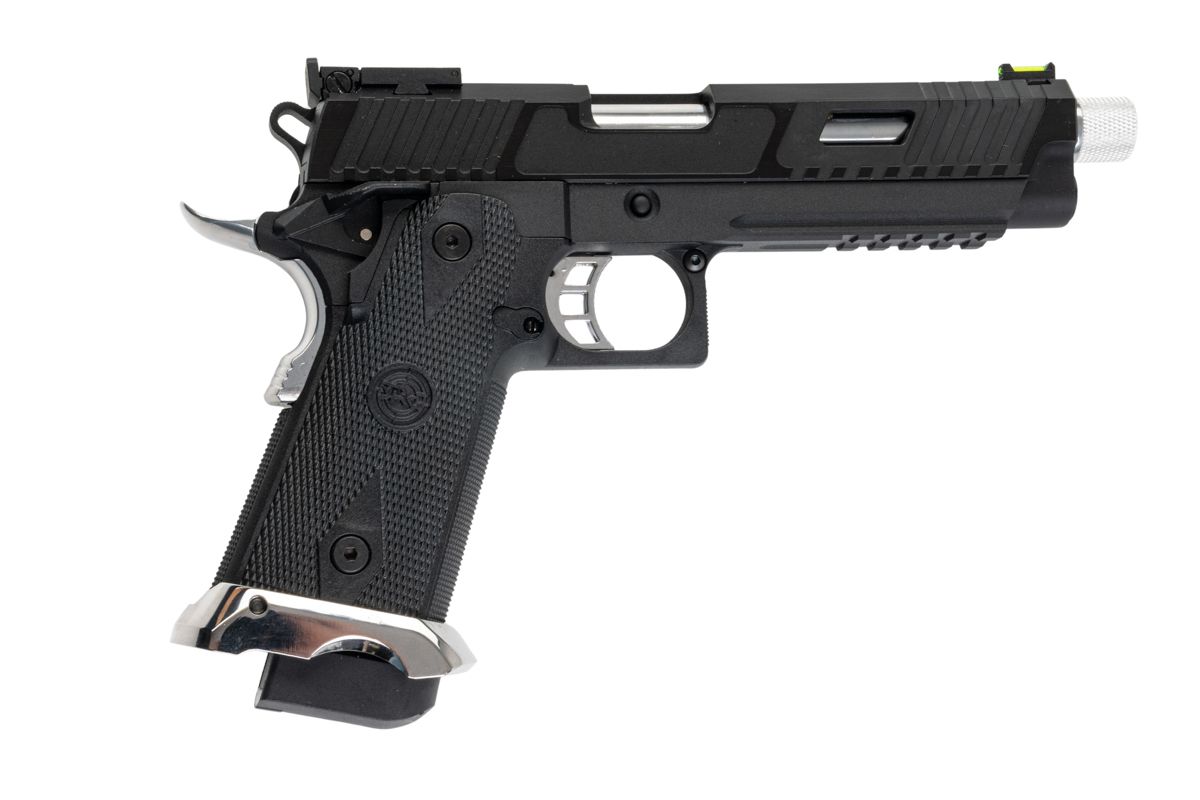 SRC KIKIMORA ハイキャパ 5.1 エアソフト GBB ピストル - 銀(ぎん)バレル、マグウェル、トリガー、サムセーフティ