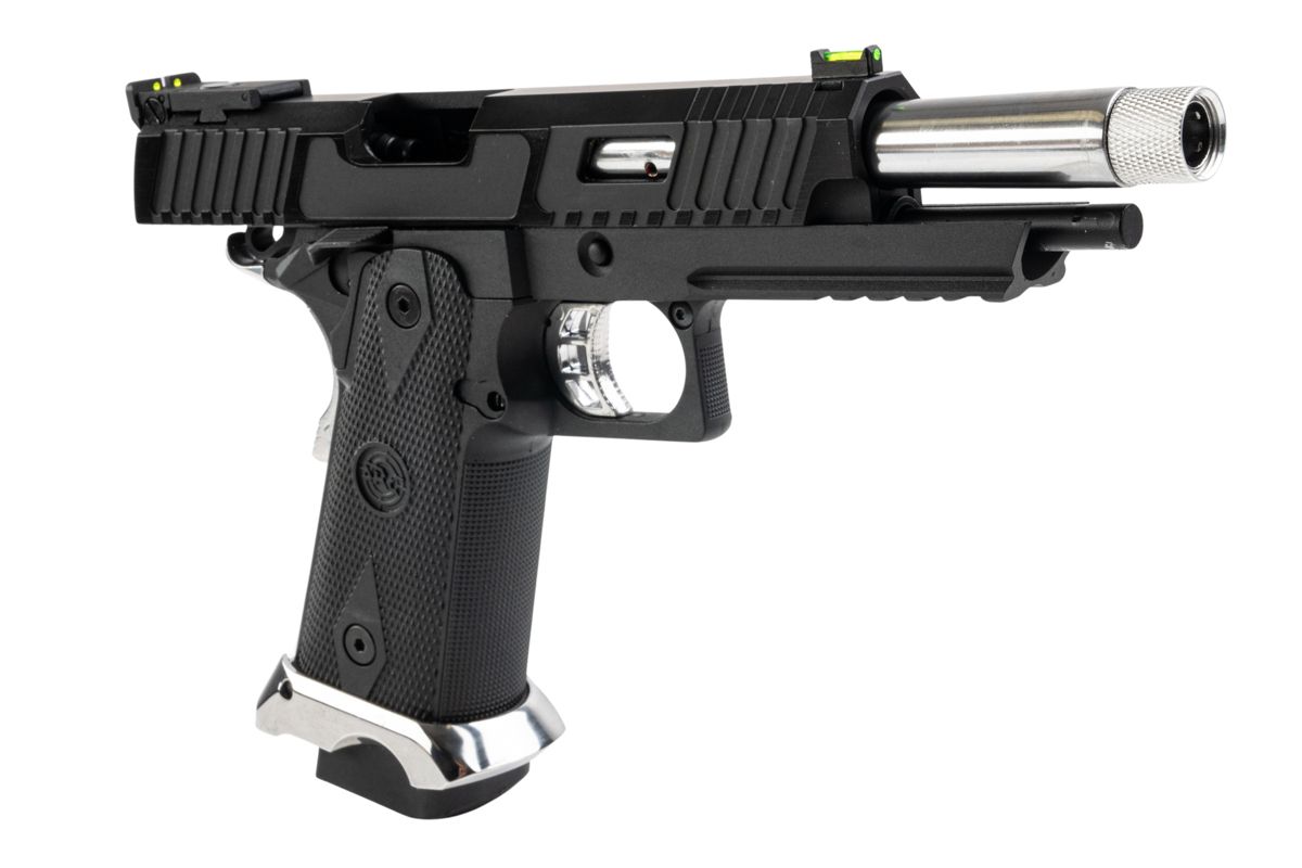 SRC KIKIMORA ハイキャパ 5.1 エアソフト GBB ピストル - 銀(ぎん)バレル、マグウェル、トリガー、サムセーフティ