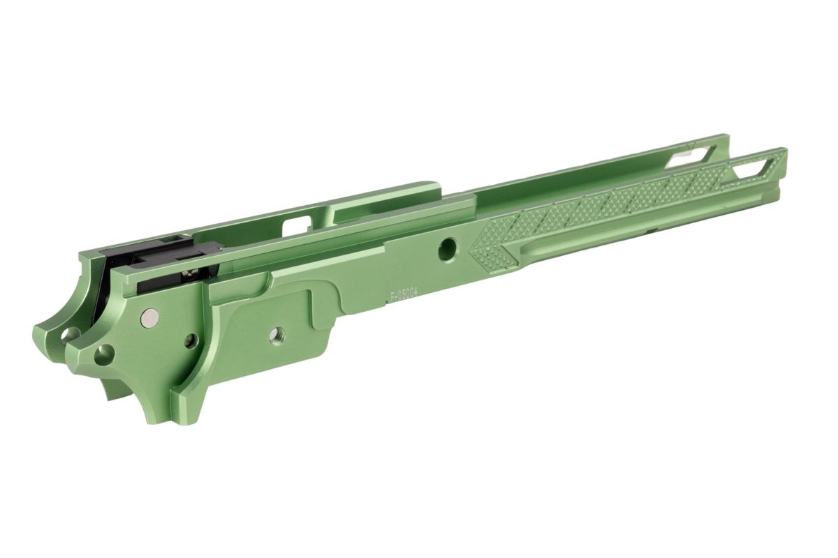 Dr. Black Tokyo Marui ハイキャパ 5.1 GBB フレーム (スタイル 05、CNC アルミニウム / アルミ、グリーン)