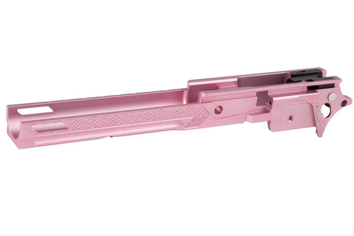 Dr. Black Tokyo Marui ハイキャパ5.1 GBBフレーム (スタイル05、CNCアルミニウム / アルミ、ピンク)