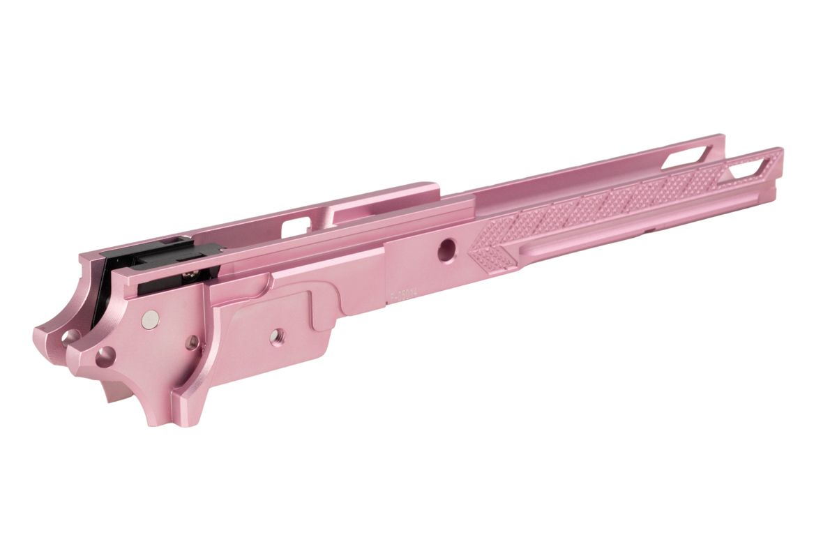 Dr. Black Tokyo Marui ハイキャパ5.1 GBBフレーム (スタイル05、CNCアルミニウム / アルミ、ピンク)