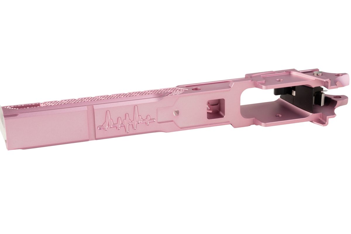 Dr. Black Tokyo Marui ハイキャパ5.1 GBBフレーム (スタイル05、CNCアルミニウム / アルミ、ピンク)