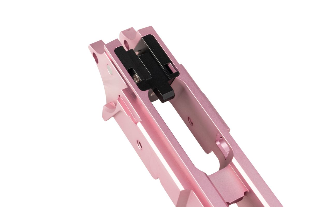 Dr. Black Tokyo Marui ハイキャパ5.1 GBBフレーム (スタイル05、CNCアルミニウム / アルミ、ピンク)