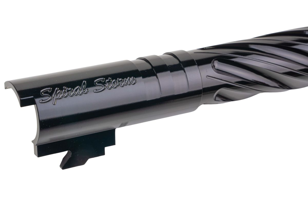 Dr. Black Hi-Capa 4.3 GBB用アウターバレル(タイプ:スパイラルストーム、6063アルミニウム / アルミ製、ブラック)