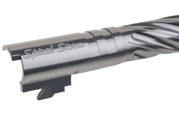 Dr. Black Hi-Capa 4.3 GBB用アウターバレル(タイプ:スパイラルストーム、6063アルミニウム / アルミ製、グレー)