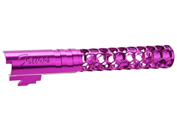 DR. BLACK HI-CAPA 5.1 GBB アウターバレル (タイプ -FAVOS、6063 アルミニウム、パープル)