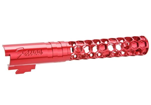 DR. BLACK HI-CAPA 5.1 GBB アウターバレル (タイプ -FAVOS、6063 アルミニウム、レッド)