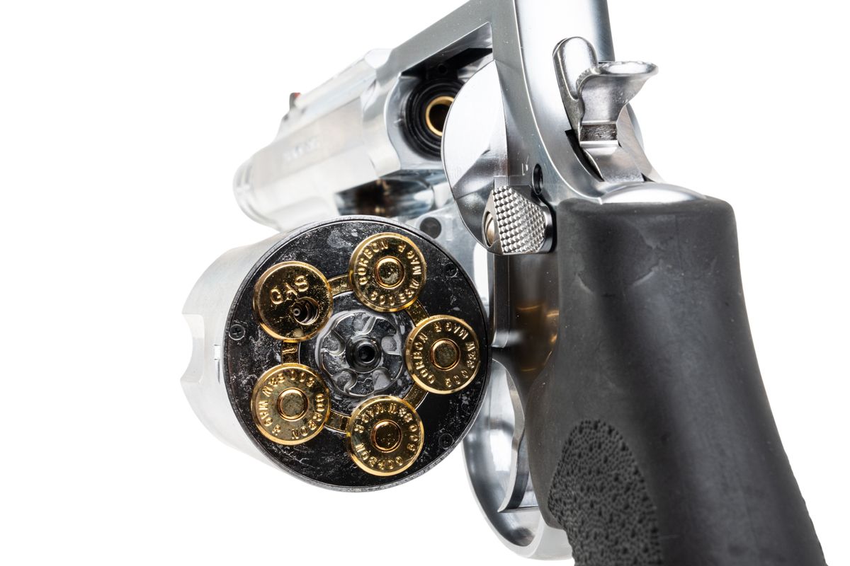Tanaka S&W M500 パフォーマンスセンター ガスリボルバー (Ver. 2、6.5インチ) - ステンレス仕上げ