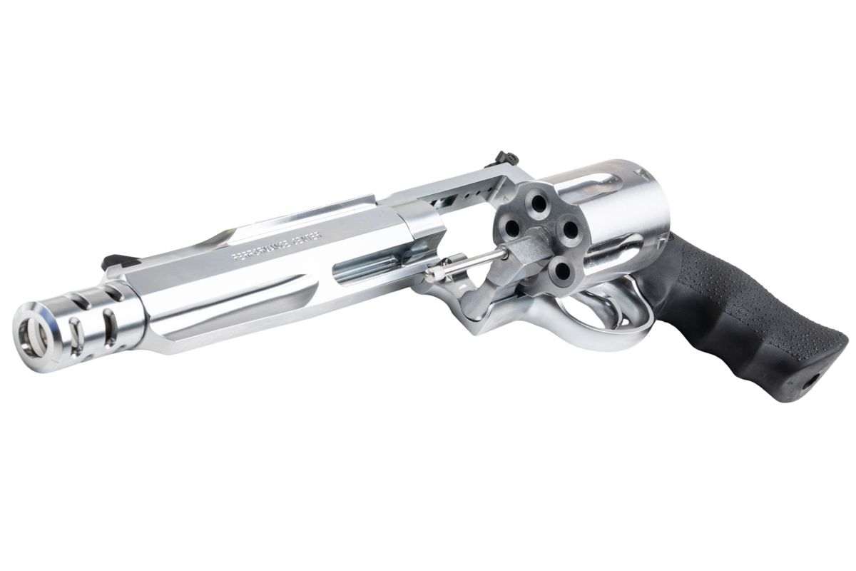Tanaka S&W M500 パフォーマンスセンター ガスリボルバー (Ver. 2、6.5インチ) - ステンレス仕上げ