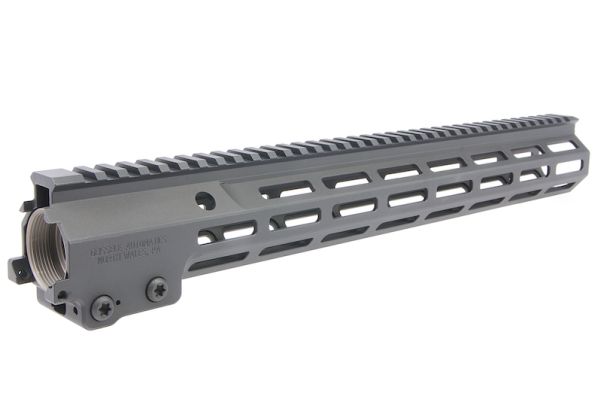 Z-Parts MK16レイル(アルミニウム / アルミ、15インチ、バレルナット付き)GHK M4 GBBRエアソフトガン用 - ブラック