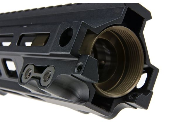 Z-Parts MK4レイル(アルミ製、10インチ、バレルナット付き)Tokyo MaruiM4 MWS GBBRエアソフトガン用 - ブラック