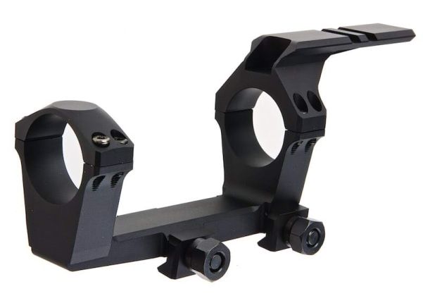 Airsoft Artisan NFスタイル 30mm 一体型(いったいけい)マウント(タクティカルリングレイル付き)(CNCアルミニウム / アルミ、ブラック)-AIRSOFT GOGO エアガン・サバゲー用品通販